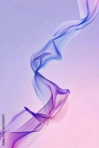 A smooth wavy line in purple and blue, against an abstract gradient background with soft edges, creating a simple yet elegant design for mobile wallpaper 