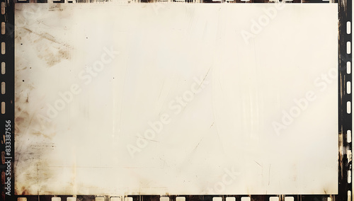 Vintage Blank White Film Strip with Black Border - Old film strip background