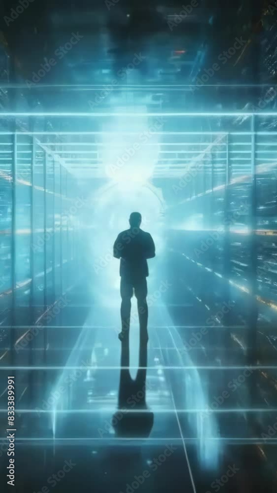 an engineer in a data center storage -4k new stock video footage AI an engineer in a data center storage -4k new stock video footage AI