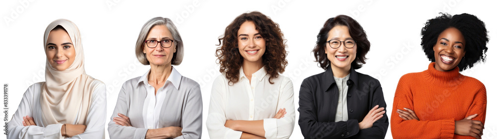 Diversity woman png element set on transparent background Diversity woman png element set on transparent background