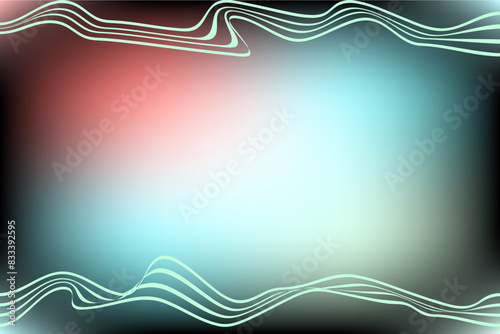 Dark abstract, watercolor background with glowing waves. Modern gradient with smooth wavy lines on watercolor background. Retro fluorescent bright multicolor gradient background. Vector illustration.