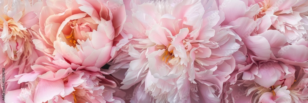 Floral Art. Blooming Peony Flowers in Pastel Tones for Wedding Decor and Luxury Branding