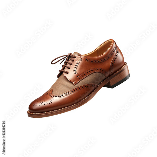 Realistic luxury stylish leather shoes glossy luxury for men isolated on transparent background, men smart shoes png