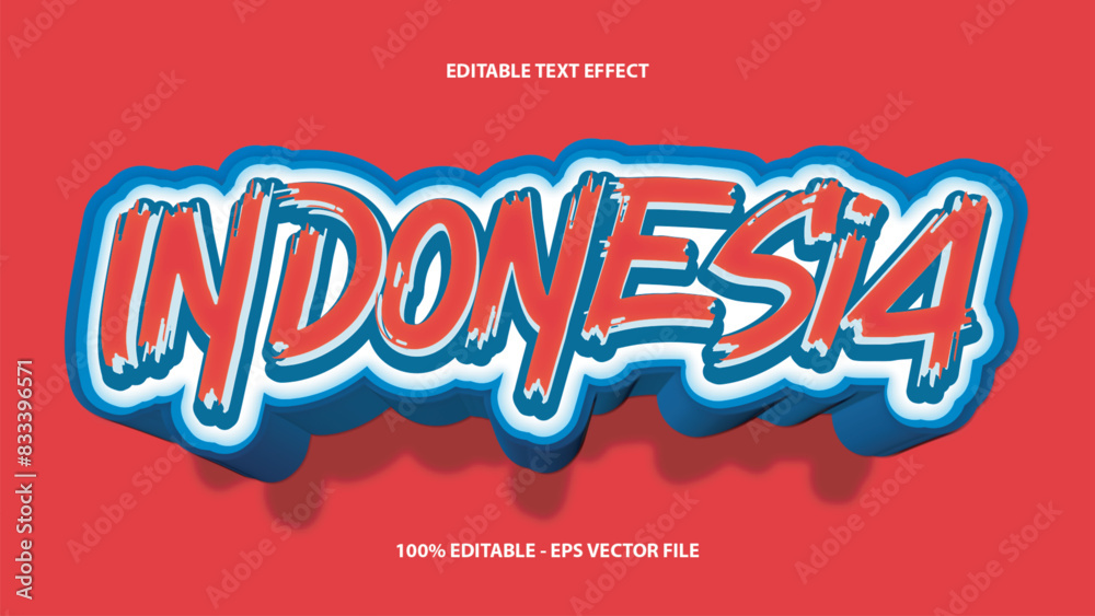 Obraz premium Vector Indonesia Editable Text Effects