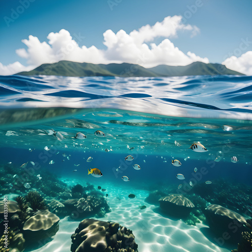 the crystal-clear waters of the equatorial ocean