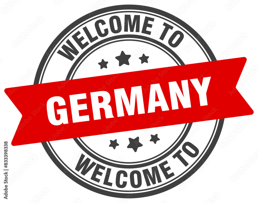 Welcome to Germany stamp. Germany round sign