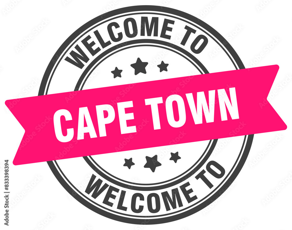 Welcome to Cape Town stamp. Cape Town round sign