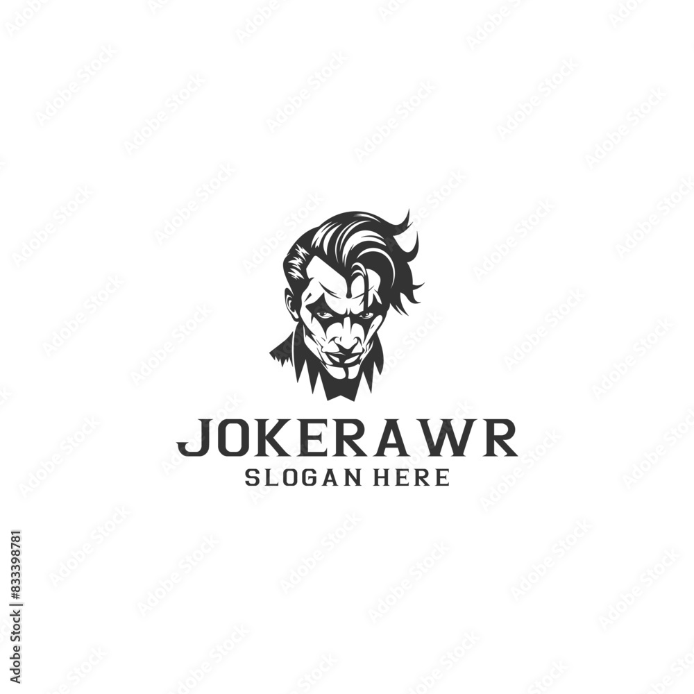 Joker head logo vector illustration