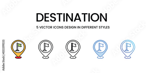 Destination icons vector set stock illustration.