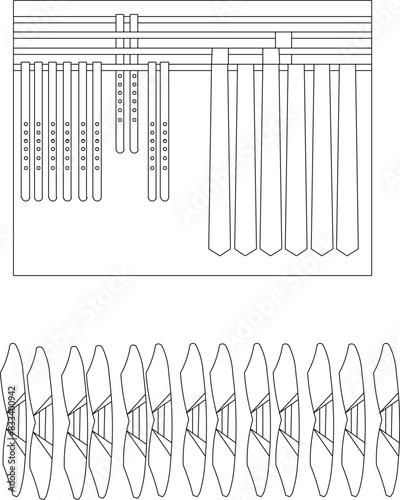 Vector illustration sketch of cupboard interior furniture design image seen from above for completeness of the image