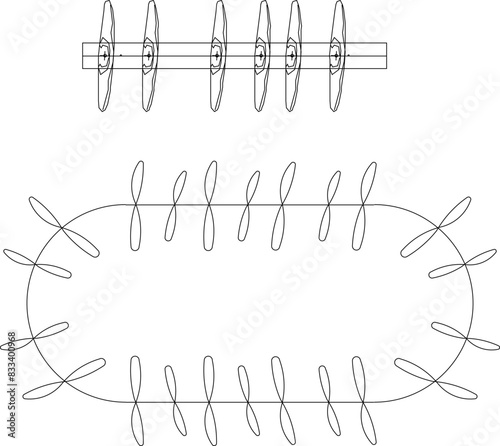 Vector illustration sketch of cupboard interior furniture design image seen from above for completeness of the image