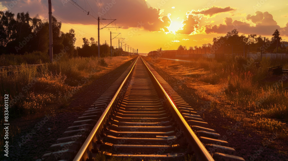 railway in the sunset railway in the sunset