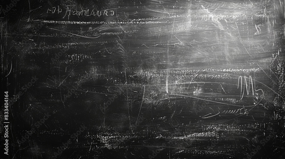 A worn, black chalkboard with faint writings and smudges, depicting the essence of education, learning, and past lessons in a nostalgic manner. A worn, black chalkboard with faint writings and smudges, depicting the essence of education, learning, and past lessons in a nostalgic manner.