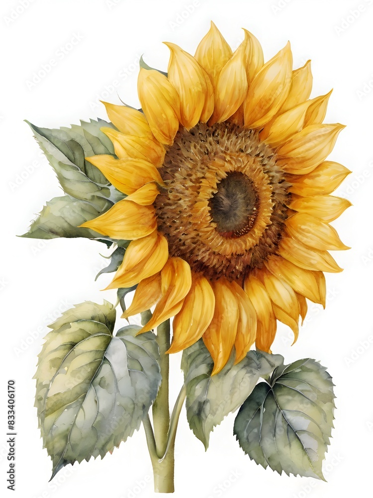 Fototapeta premium Sunflower Flower Watercolor Nature Art