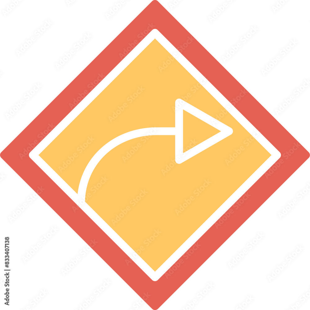Right Turn Vector Icon Right Turn Vector Icon