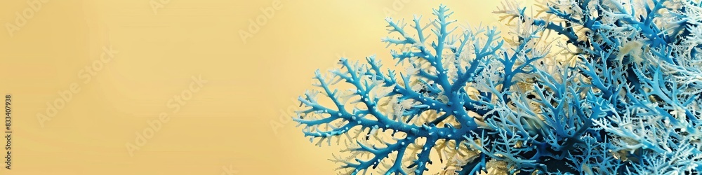 blue corals on a light yellow background. blue corals on a light yellow background.
