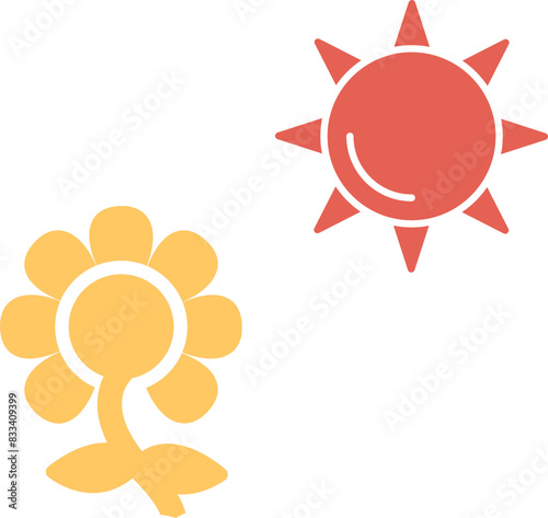 Flower in sunlight Vector Icon