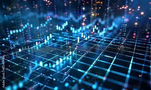 Wallpaper Mural Analyzing financial investment plan in relation to economic growth. Global network data banking analytics Torontodigital.ca