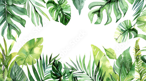 Green leaves of different plants on a transparent background.
