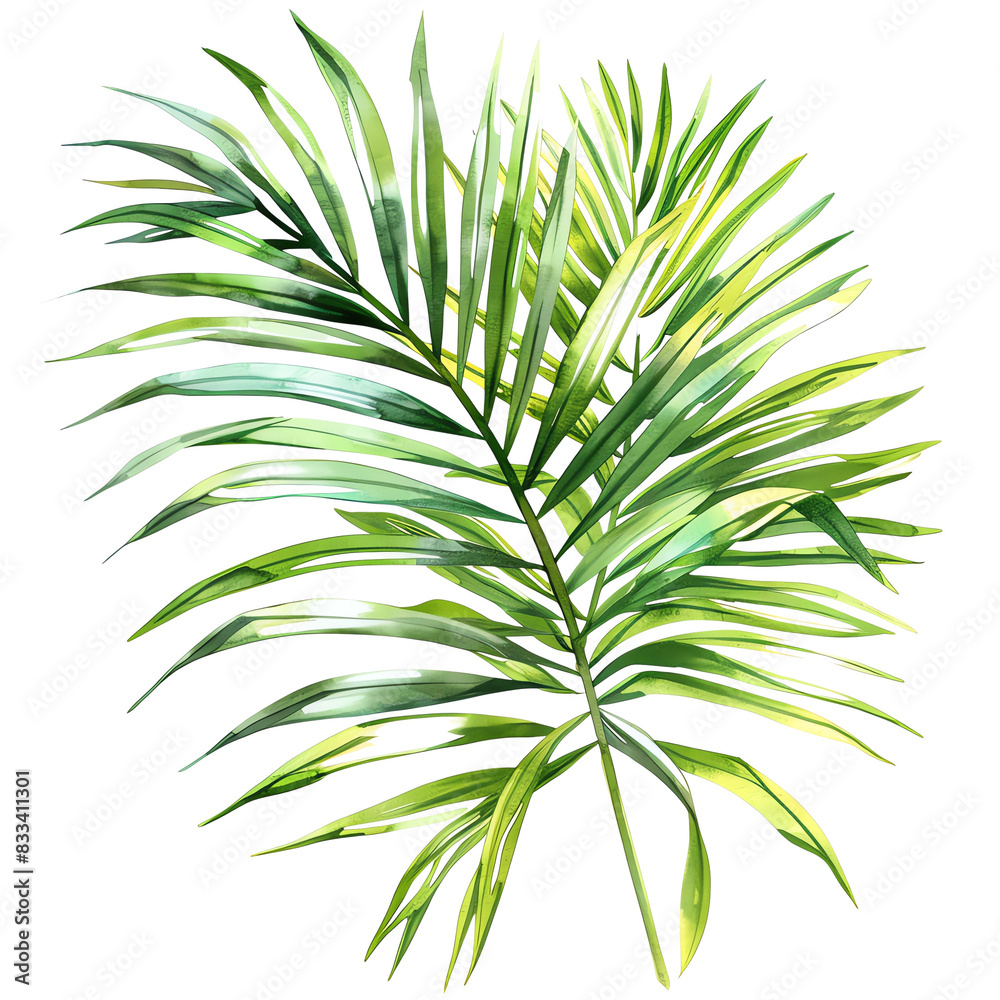 Green palm leaves. Green palm leaves.
