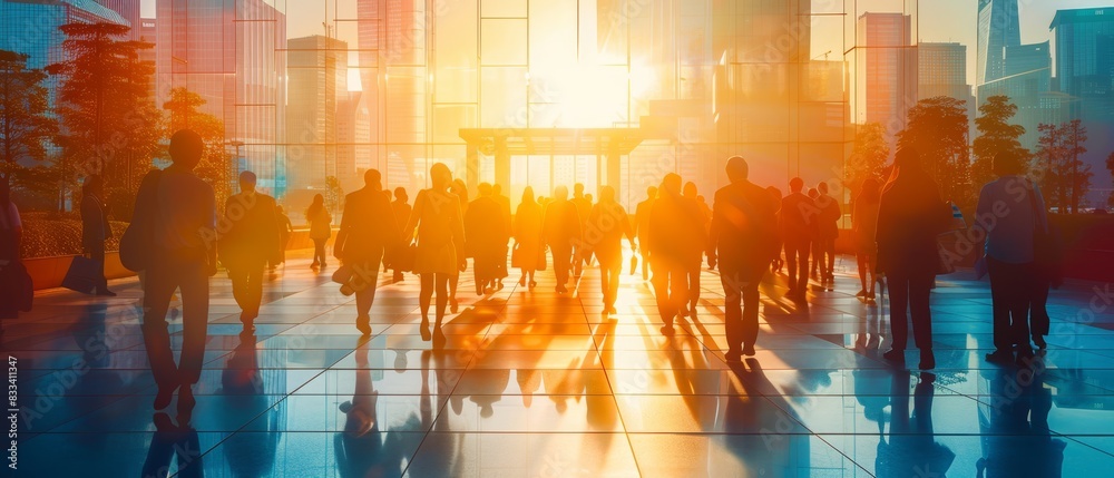 Office Managers and Business People Commute to Work in the Morning or from Office on a Sunny Day Office Managers and Business People Commute to Work in the Morning or from Office on a Sunny Day