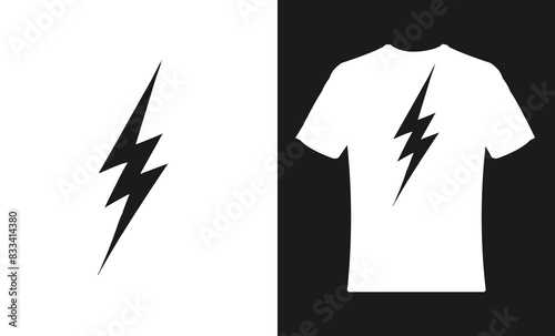 t shirt design with sketch style lightning bolts