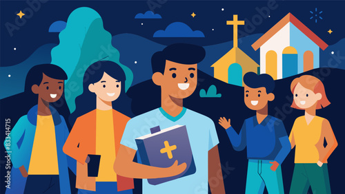 With a renewed sense of purpose and community the youth depart from Testimony Night ready to continue sharing their personal faith stories and. Vector illustration