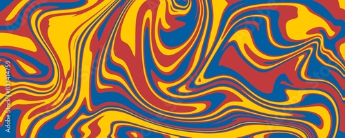 Abstract colorful retro style groovy psychedelic background banner