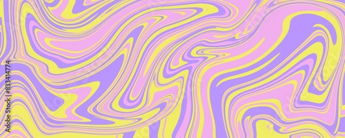 Abstract colorful retro style groovy psychedelic background banner