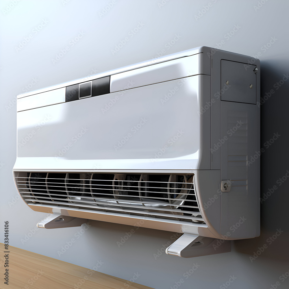 Air conditioner on the wall. 3d render Air conditioner on the wall. 3d render