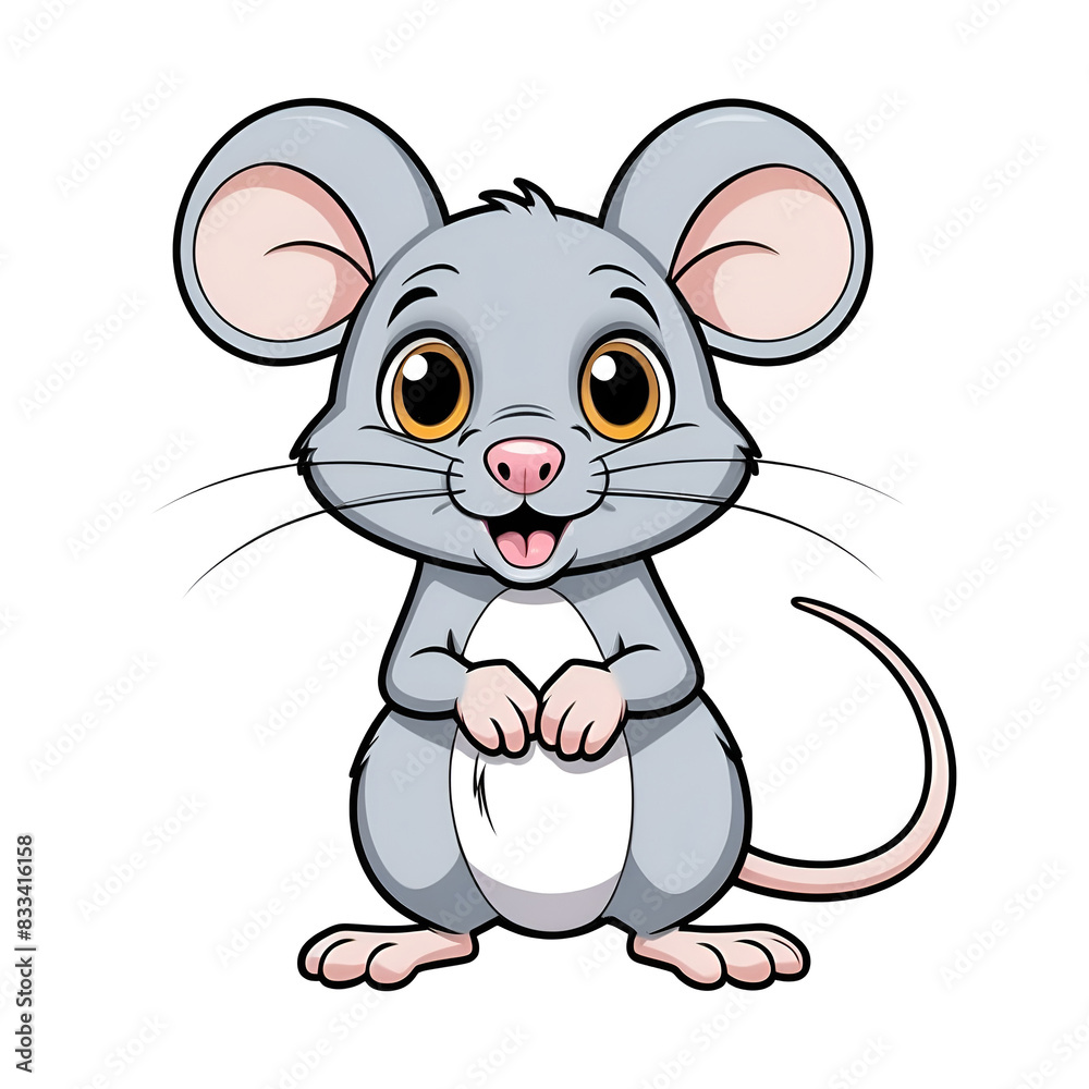 A rat in cartoon style. Cute mouse isolated on white background. Watercolor drawing, hand-drawn rat in watercolor. illustration. A rat in cartoon style. Cute mouse isolated on white background. Watercolor drawing, hand-drawn rat in watercolor. illustration.