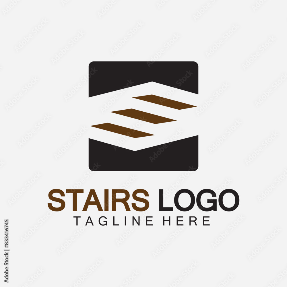 Stairs icon logo design vector illustration template Stairs icon logo design vector illustration template