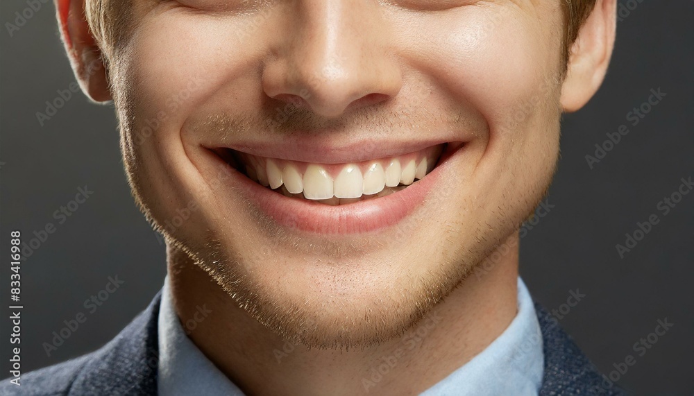Fototapeta premium perfect male Hollywood smile close-up