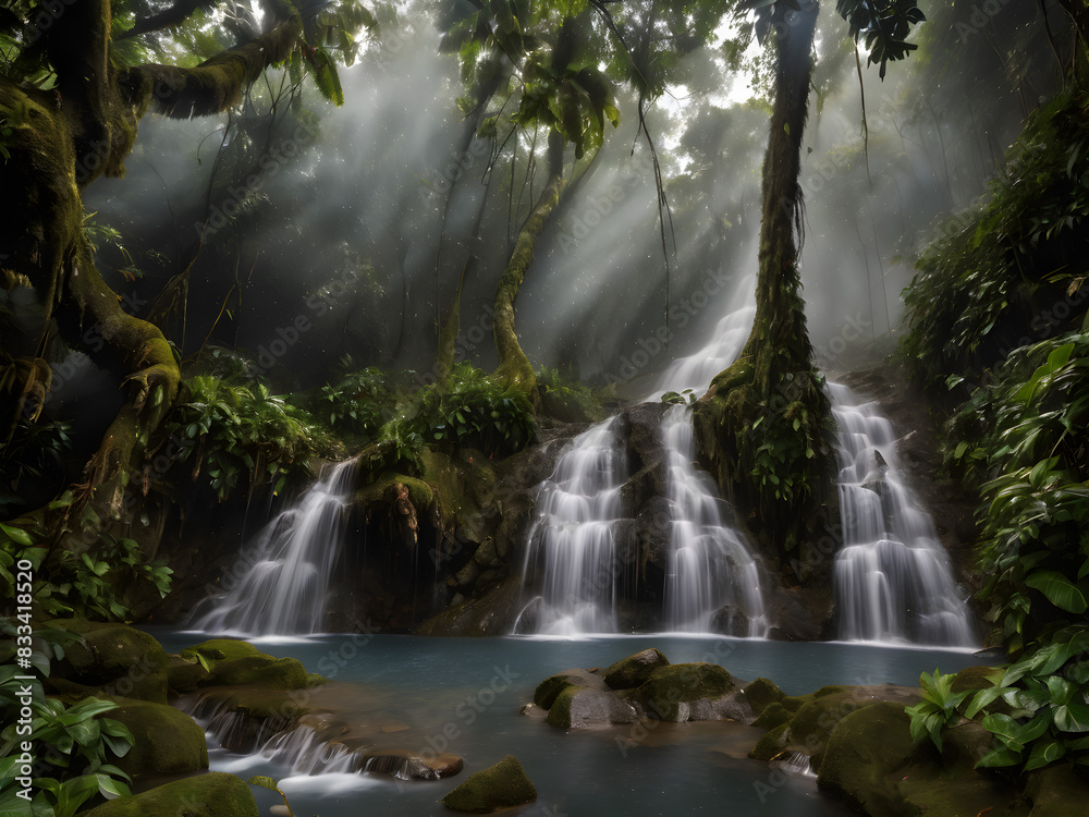Obraz premium waterfall in the forest