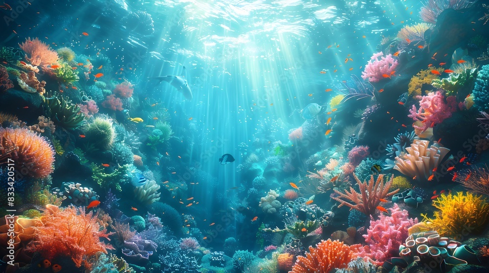 Enchanting Underwater Realm Filled with Vibrant Coral and Diverse Marine Life Enchanting Underwater Realm Filled with Vibrant Coral and Diverse Marine Life
