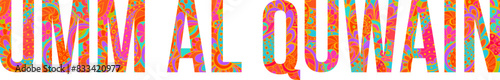 Umm AL Quwain doodle vector name design