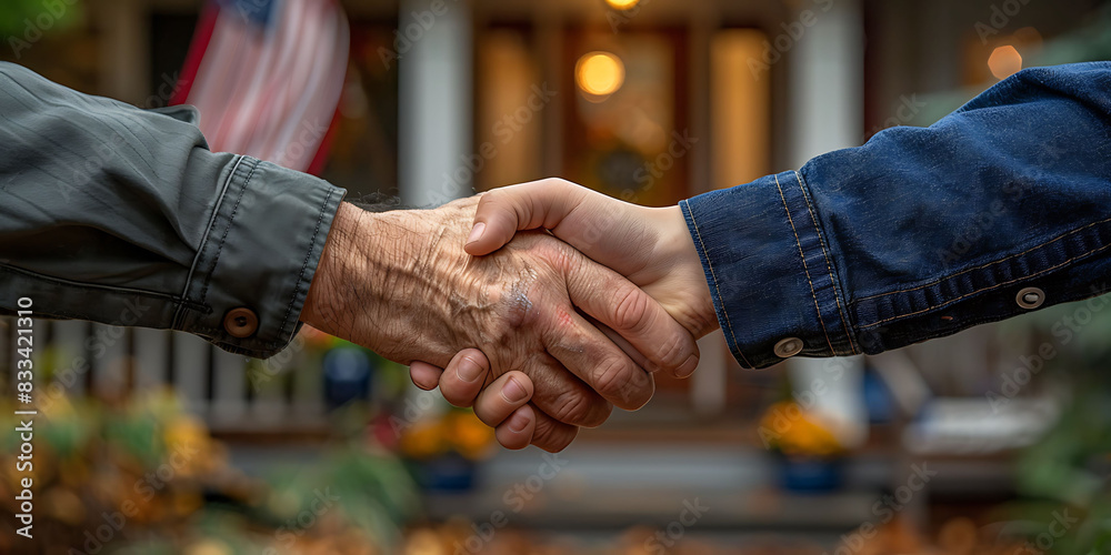 child shaking hands with a veteran during a Memorial Day ceremony with the American flag in the background RealTime Eye AF and InBody Image Stabilization capture the touching moment sharply child shaking hands with a veteran during a Memorial Day ceremony with the American flag in the background RealTime Eye AF and InBody Image Stabilization capture the touching moment sharply