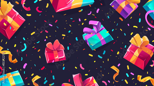 seamless pattern with colorful confettis