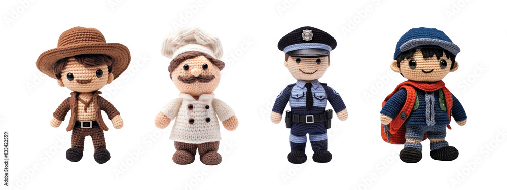 Crochet of career png element set on transparent background Crochet of career png element set on transparent background