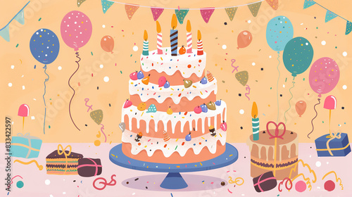 illustration of birthday cake