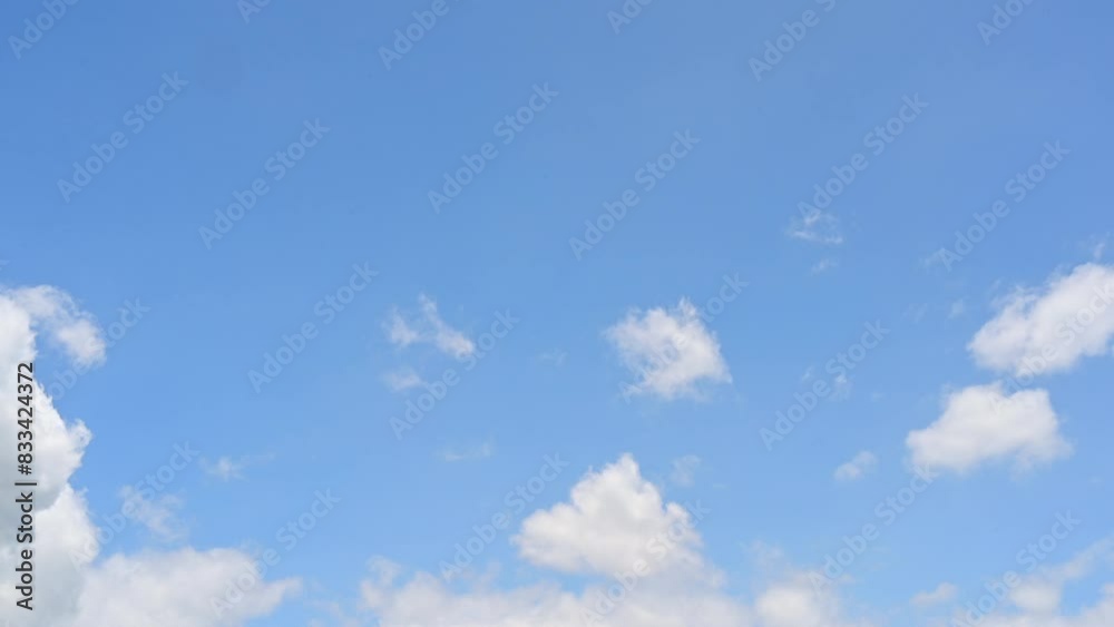 Timelapse of beautiful blue sky and white cloud with 4k resolution. The environment in the natural world.	