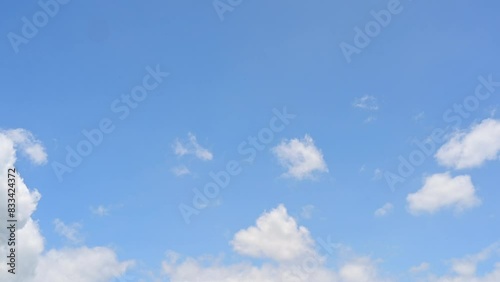 Timelapse of beautiful blue sky and white cloud with 4k resolution. The environment in the natural world.	