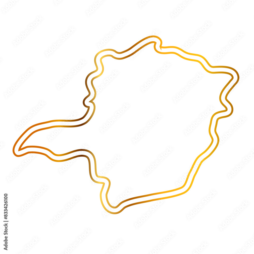 Minas Gerais map with golden lines Minas Gerais map with golden lines