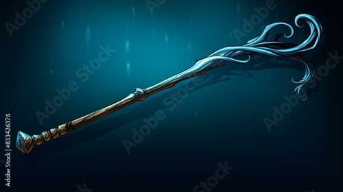 Unique depiction of a magical staff, perfect for fantasy game designs or wizardthemed projects with highresolution quality. photo