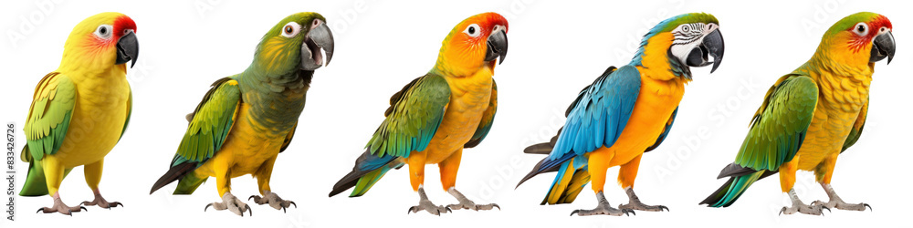Fototapeta premium Parrot png element set on transparent background