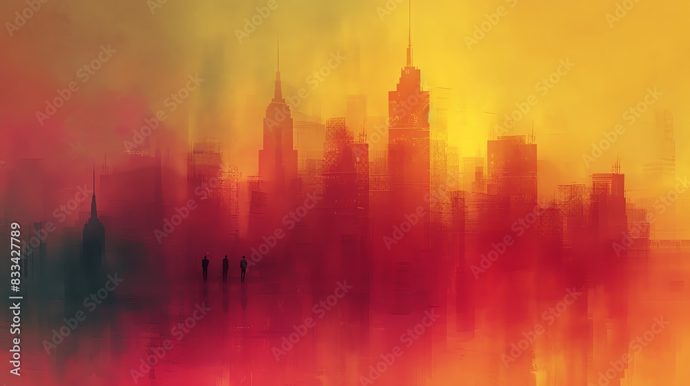Fototapeta premium Capture a panoramic view of everyday simplicity in an abstract art style with unexpected camera angles