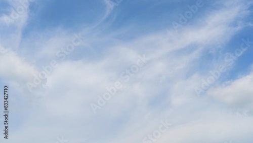 Timelapse of beautiful blue sky and white cloud with 4k resolution. The environment in the natural world.	