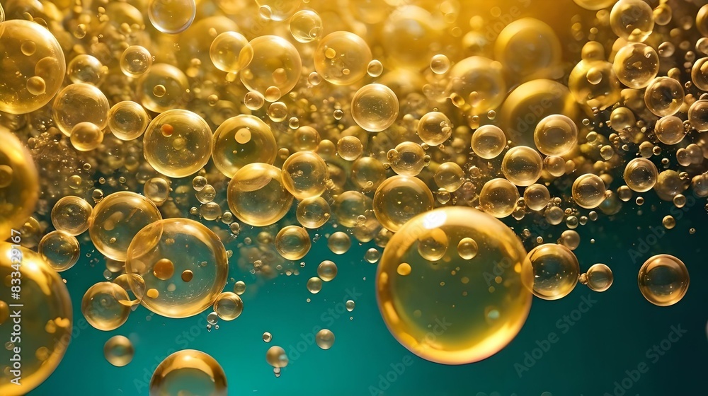 Round yellow balls on a blue background, abstract, background Round yellow balls on a blue background, abstract, background