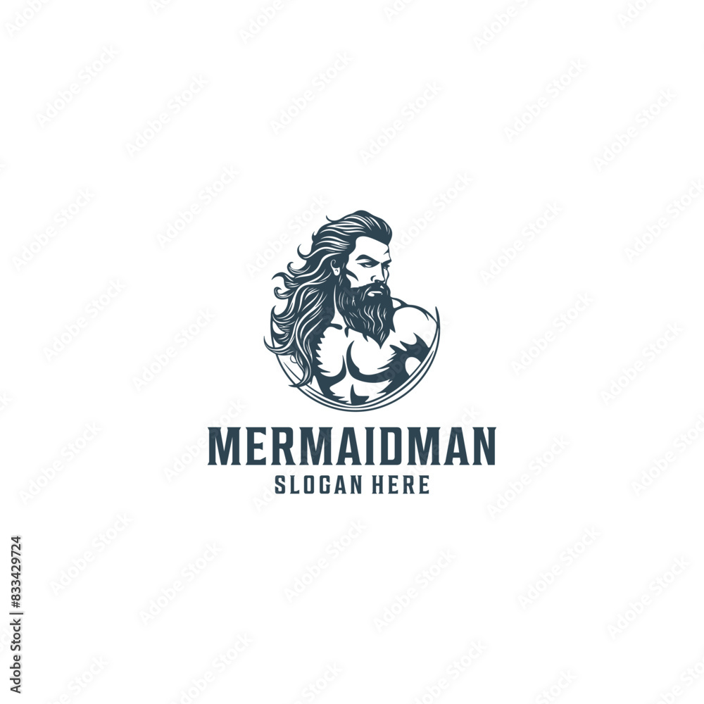 Mermaid man logo vector illustration Mermaid man logo vector illustration