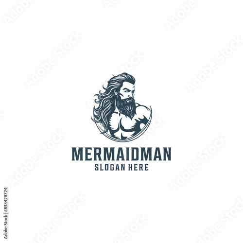 Mermaid man logo vector illustration